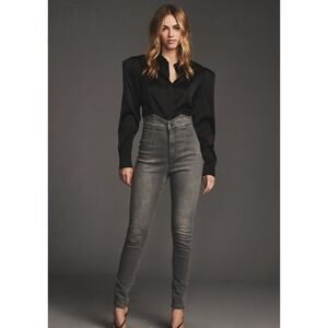 retrofete Tally Pants Gray‎ Skinny Retro High Waist Trouser Jeans Sz 27 $385